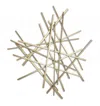 Homezia Gold Metal Abstract Linear Strips Wall Art Decor