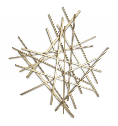 Homezia Gold Metal Abstract Linear Strips Wall Art Decor