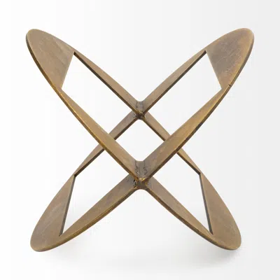 Homezia Gold Metal Geometric Decor Piece In Black