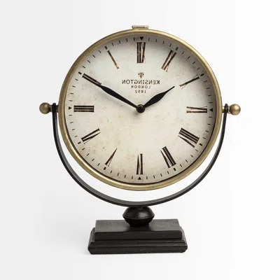 Homezia Gold Metal Half-moon Base Desk Table Clock