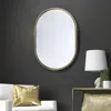 Homezia Gold Oval Accent Metal Mirror
