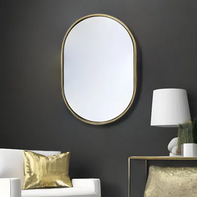 Homezia Gold Oval Accent Metal Mirror