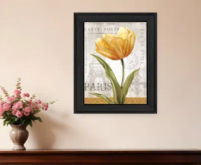 Homezia Golden Flower Black Framed Print Wall Art