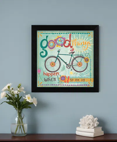 Homezia Good Things Happen Black Framed Print Wall Art