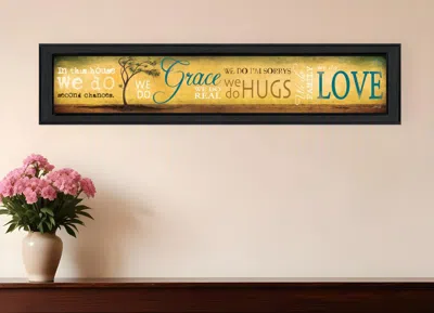 Homezia Grace And Love Black Framed Print Wall Art In Yellow