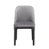 Homezia Gray And Black Upholstered Velvet Dining Side Chair