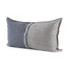 Homezia Gray And Blue Color Block Lumbar Pillow Cover