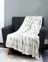 Homezia Gray And White Stars Knitted Throw Blanket