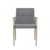 Homezia Gray Antique Brass Contemporary Dining Chair