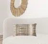 Homezia Gray Beige Tribal Distressed Lumbar Pillow