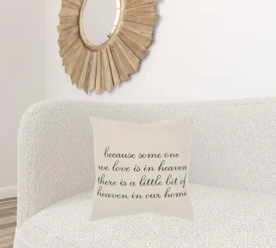 Homezia Gray Cream Heaven In Our Home Throw Pillow