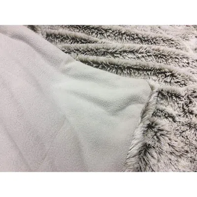 Homezia Gray Faux Fur Ombre Plush Throw
