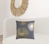 Homezia Gray Gold Metallic Sunburst Throw Pillow