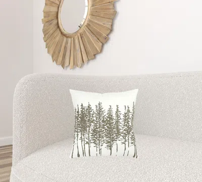 Homezia Gray Ivory Grove Of Trees Down Throw Pillow In Black