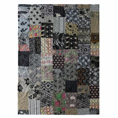 Homezia Gray Knitted Cotton Patchwork Throw Blanket