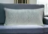 Homezia Gray Quilted Diamonds Velvet Solid Color Lumbar Pillow