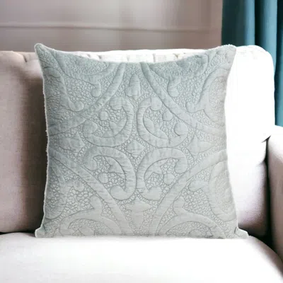 Homezia Gray Quilted Velvet Square Throw Pillow