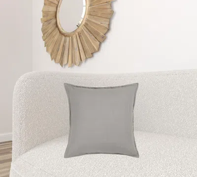 Homezia Gray Solid Color Flange Edge Throw Pillow
