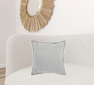 Homezia Gray Solid Modern Velvety Throw Pillow