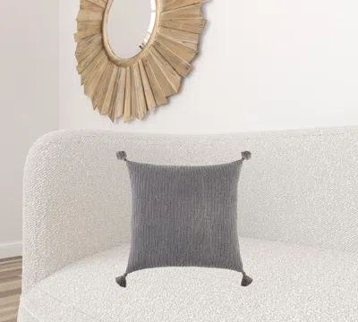 Homezia Gray Solid Tonal Abstract Stripe Throw Pillow