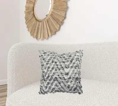 Homezia Gray White Chevron Dimensional Throw Pillow
