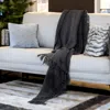 Homezia Gray Woven 100% Cotton Throw Blanket
