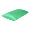 Homezia Green Dreamy Set Of 2 Silky Satin Queen Pillowcases
