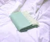 Homezia Green Woven Acrylic Herringbone Plush Reversable Throw