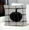 Homezia Grey Plaid Pumpkin Throw Pillow