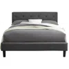 Homezia Grey Queen Platform Bed
