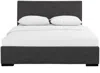 Homezia Grey Upholstered King Platform Bed
