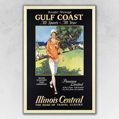 Homezia Gulf Coast Golf 1932 Vintage Travel Unframed Print Wall Art