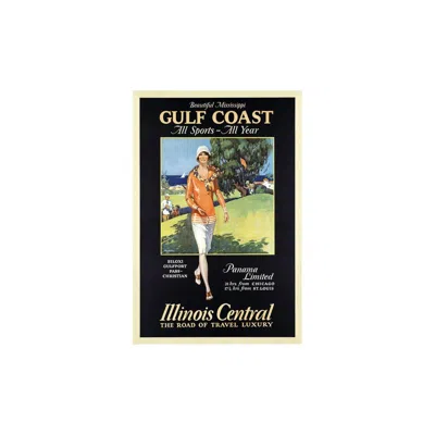 Homezia Gulf Coast Golf 1932 Vintage Travel Unframed Print Wall Art In Multi