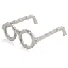 Homezia Hammered Silver Metal Eyeglasses Sculpture