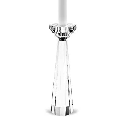 Homezia Hand Crafted Crystal Pair Of Faceted Candle Holders