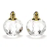 Homezia Handcrafted Optical Crystal And Gold Rounded Salt And Pepper Shakers In Multi