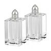 Homezia Handcrafted Optical Crystal And Silver Large Size Salt And Pepper Shakers In Multi
