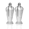 Homezia Handcrafted Optical Crystal And Silver Pair Of Salt And Pepper Shakers In Multi