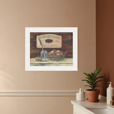 Homezia Handmade Soaps 4 White Framed Print Bathroom Wall Art
