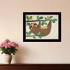 Homezia Hanging Sloth I 1 Black Framed Print Wall Art