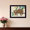 Homezia Hanging Sloth Ii 1 Black Framed Print Wall Art