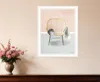Homezia Happy Cat 2 White Framed Print Wall Art