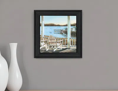 Homezia Harbor View 1 Black Framed Print Wall Art In Multi