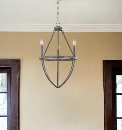 Homezia Harlow 3-light Ash Chandelier In Gray