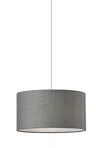 Homezia Heather Grey Fabric Shade Electric Drum Pendant