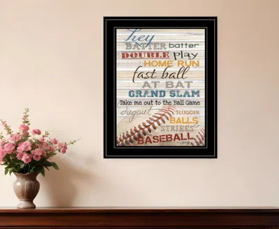 Homezia Hey Batter Batter 2 Black Framed Print Wall Art