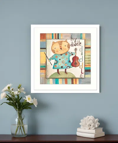 Homezia Hey Diddle Diddle White Framed Print Wall Art