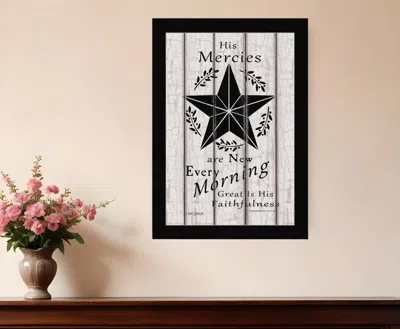 Homezia His Mercies Are New Every Morning 1 Black Framed Print Wall Art In Red