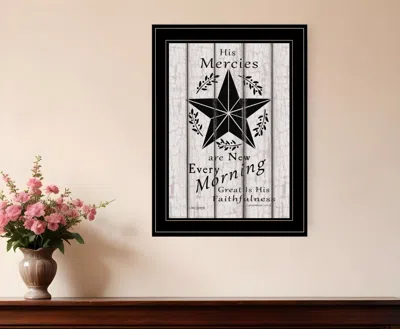 Homezia His Mercies Are New Every Morning 3 Black Framed Print Wall Art In White