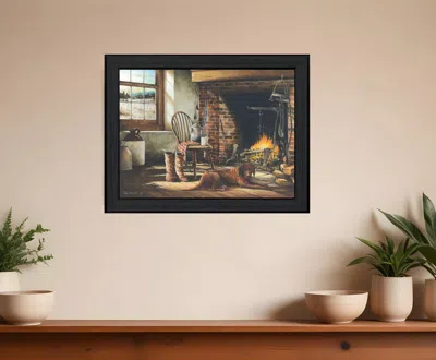 Homezia His Morning Coffee 1 Black Framed Print Wall Art